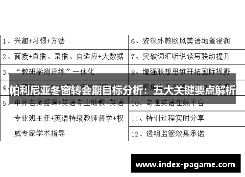 帕利尼亚冬窗转会期目标分析：五大关键要点解析